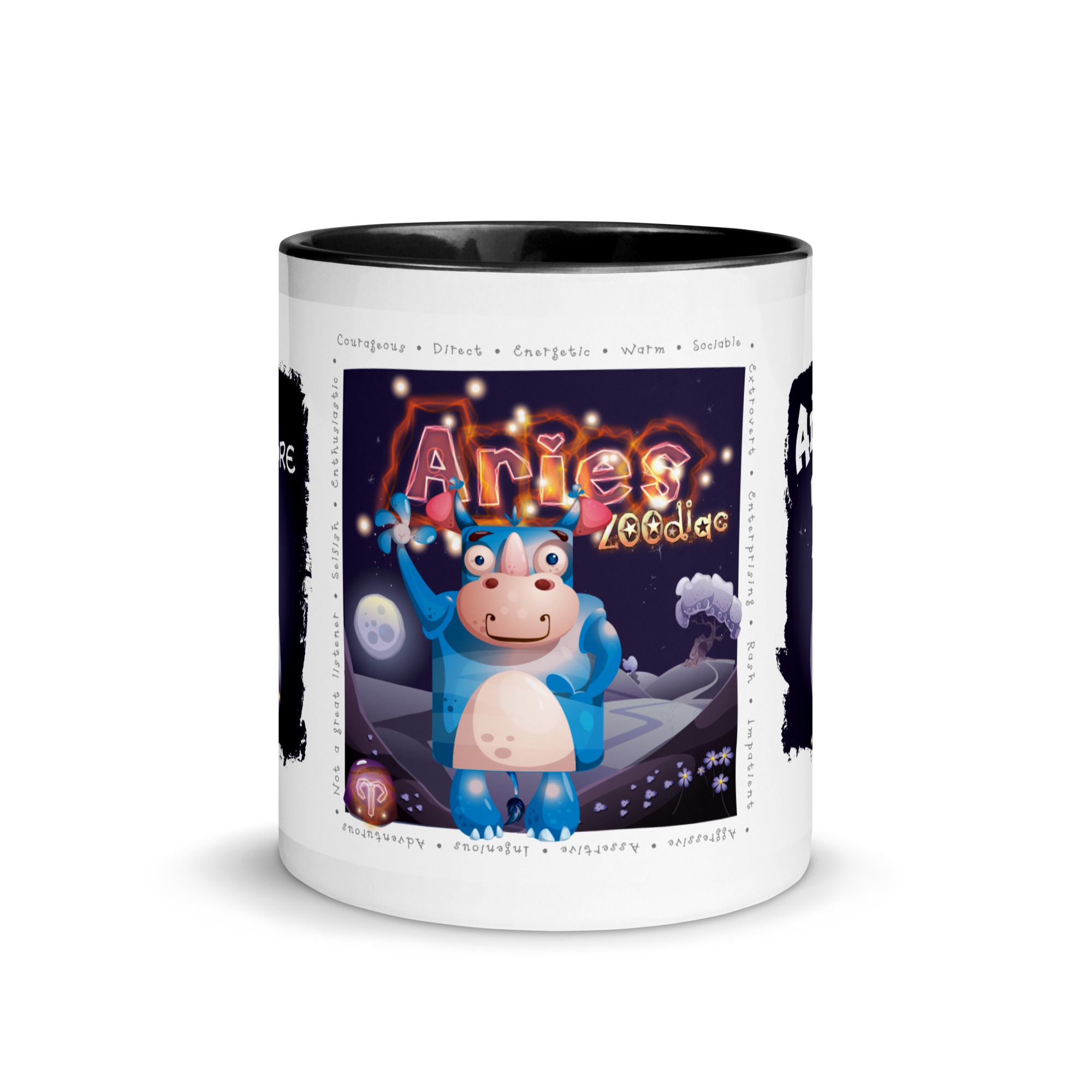 Aries Astrominal Mug with Colour Inside - Image 3
