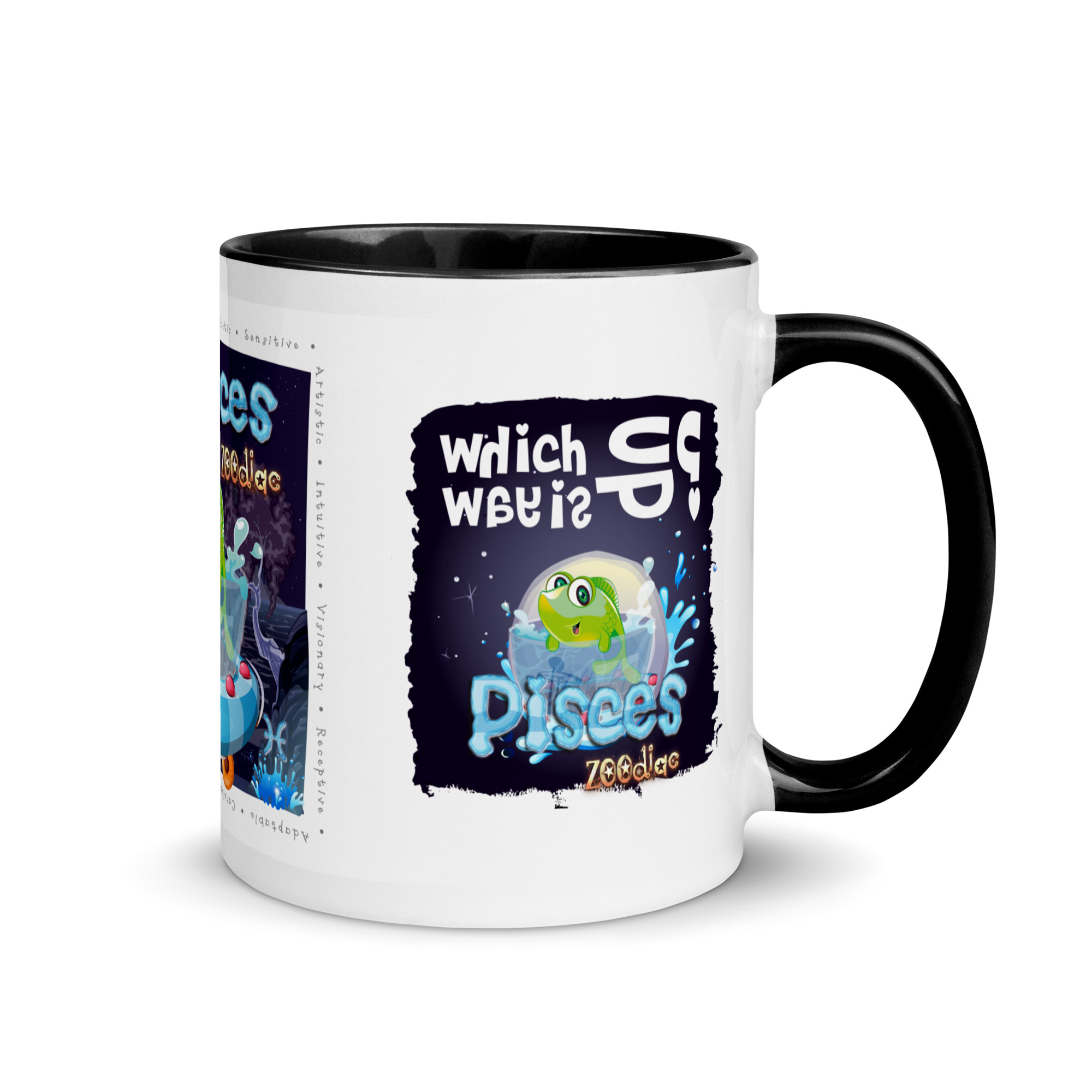 Pisces Astrominal Mug with Colour Inside - Image 2