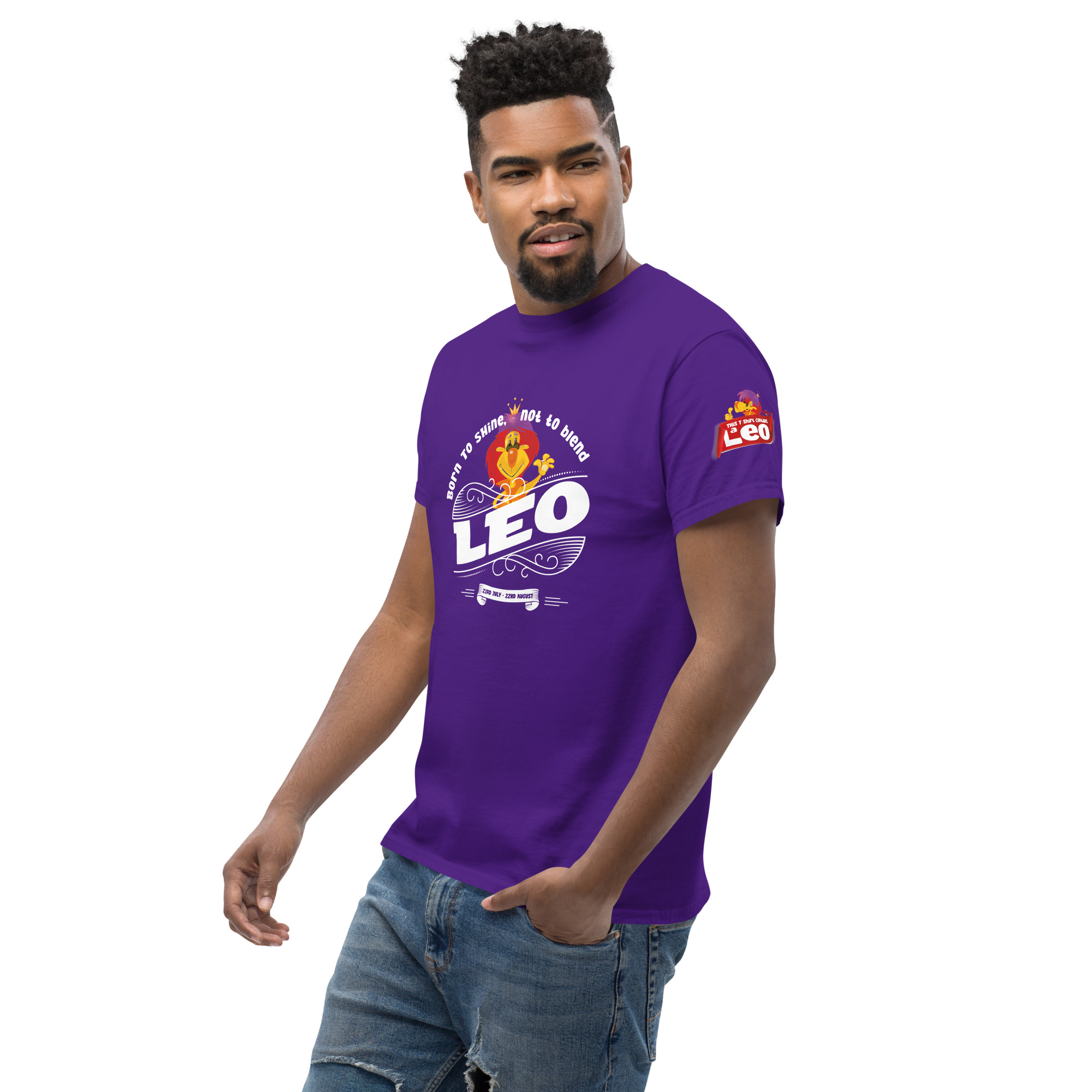 Leo - Born to shine - Unisex classic tee - Image 22