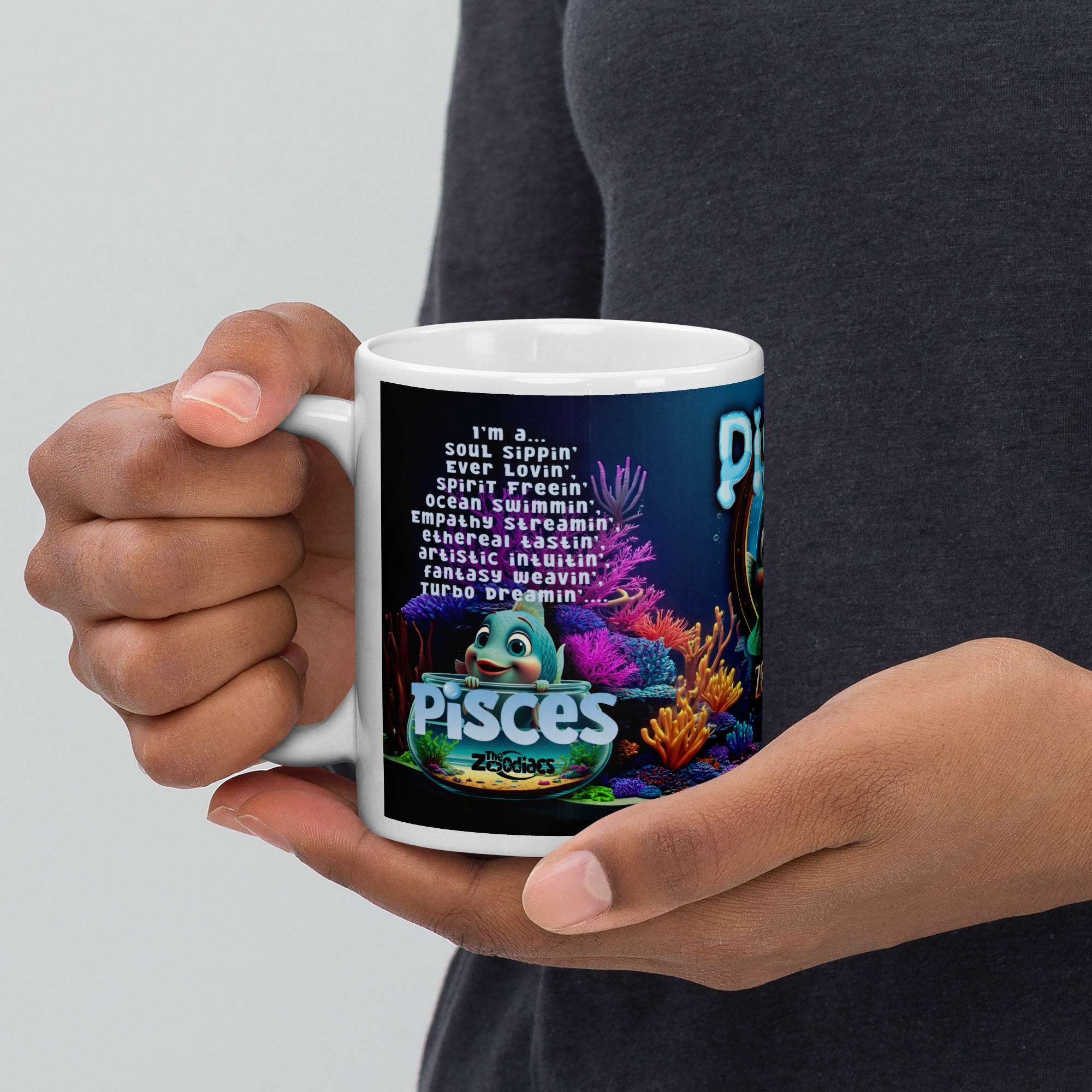 Pisces - Big White Glossy Mug - Image 4