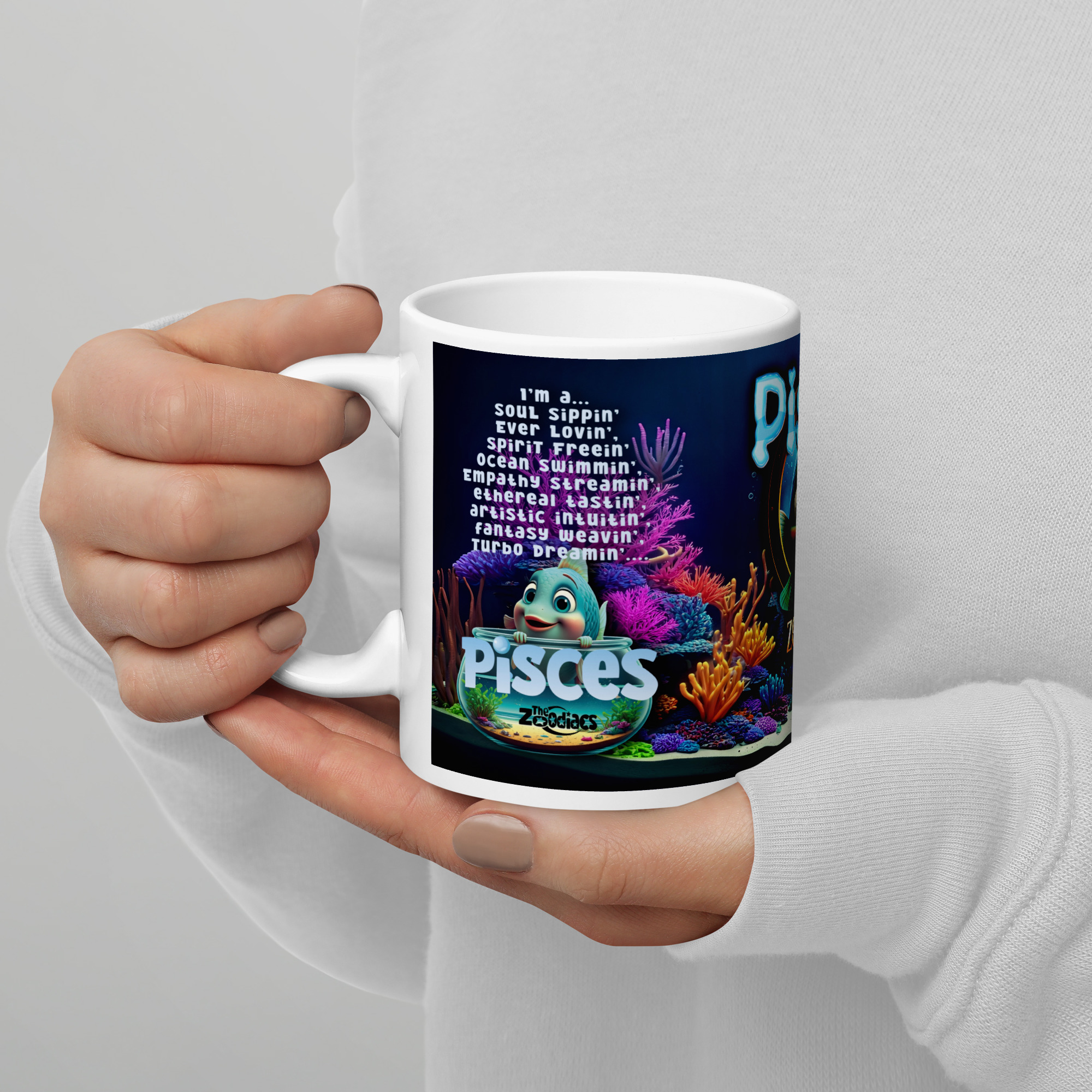 Pisces - Big White Glossy Mug - Image 3