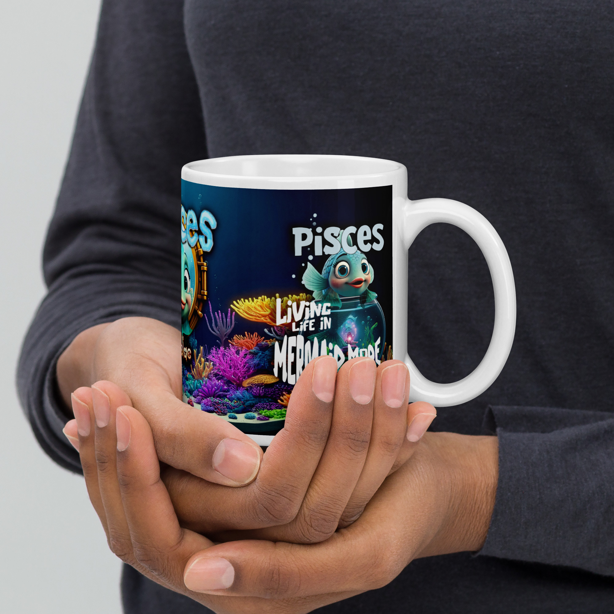 Pisces - Big White Glossy Mug - Image 6