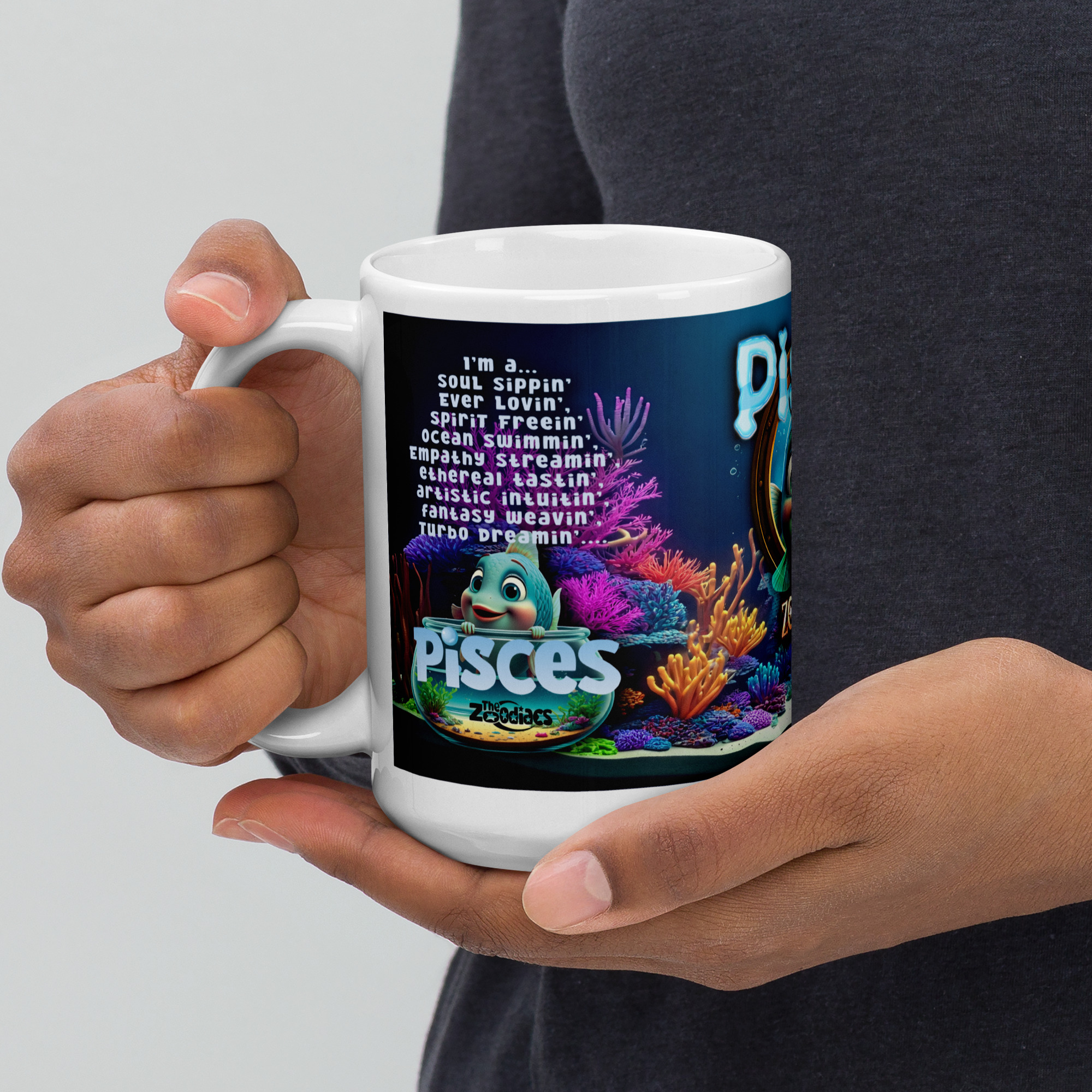 Pisces - Big White Glossy Mug - Image 8