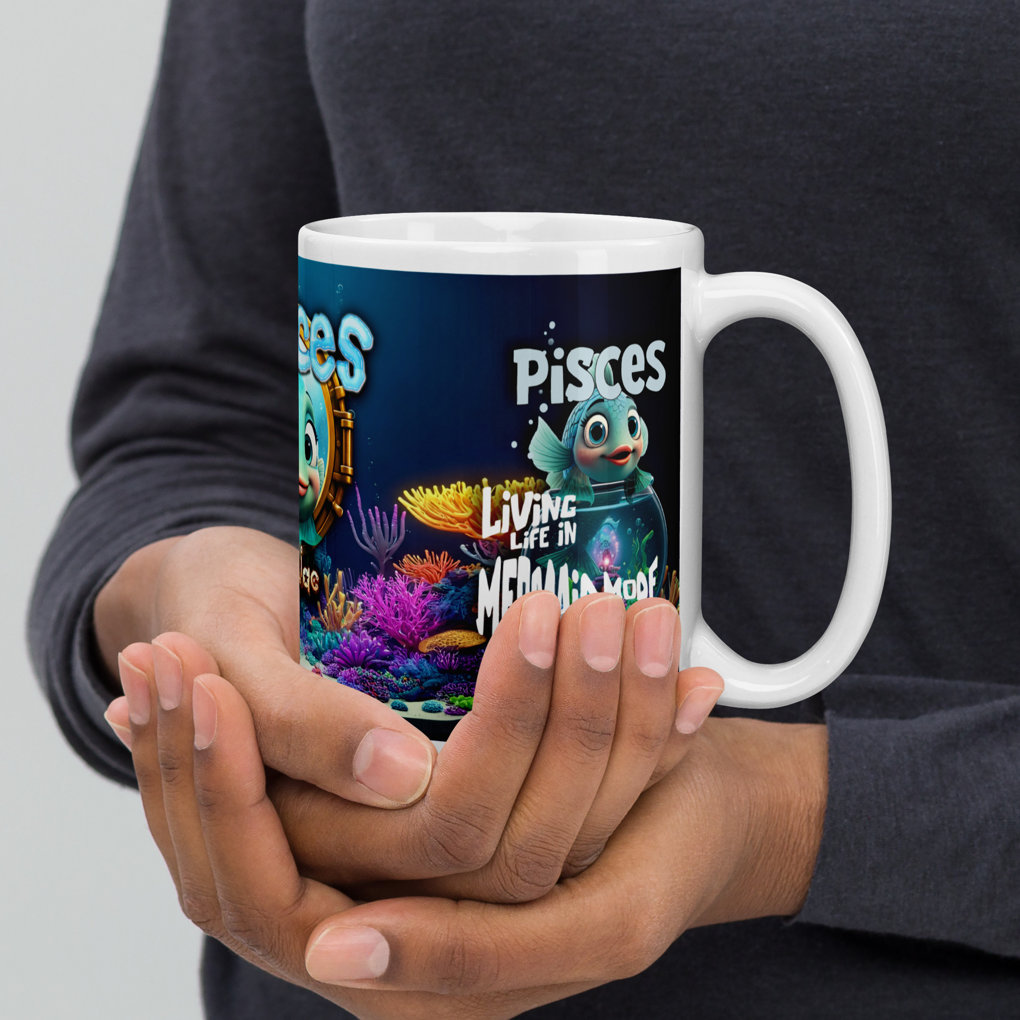 Pisces - Big White Glossy Mug - Image 13