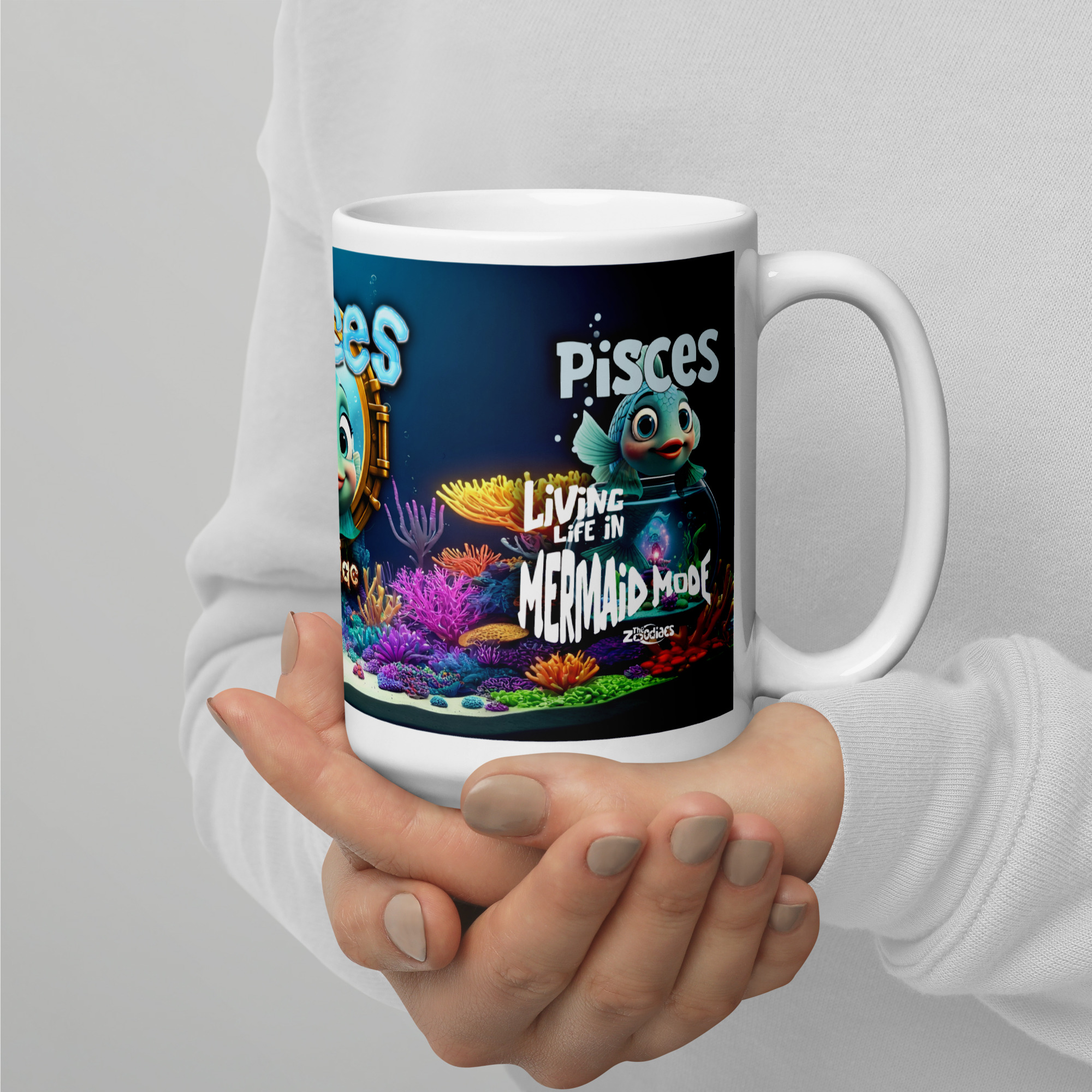 Pisces - Big White Glossy Mug - Image 12