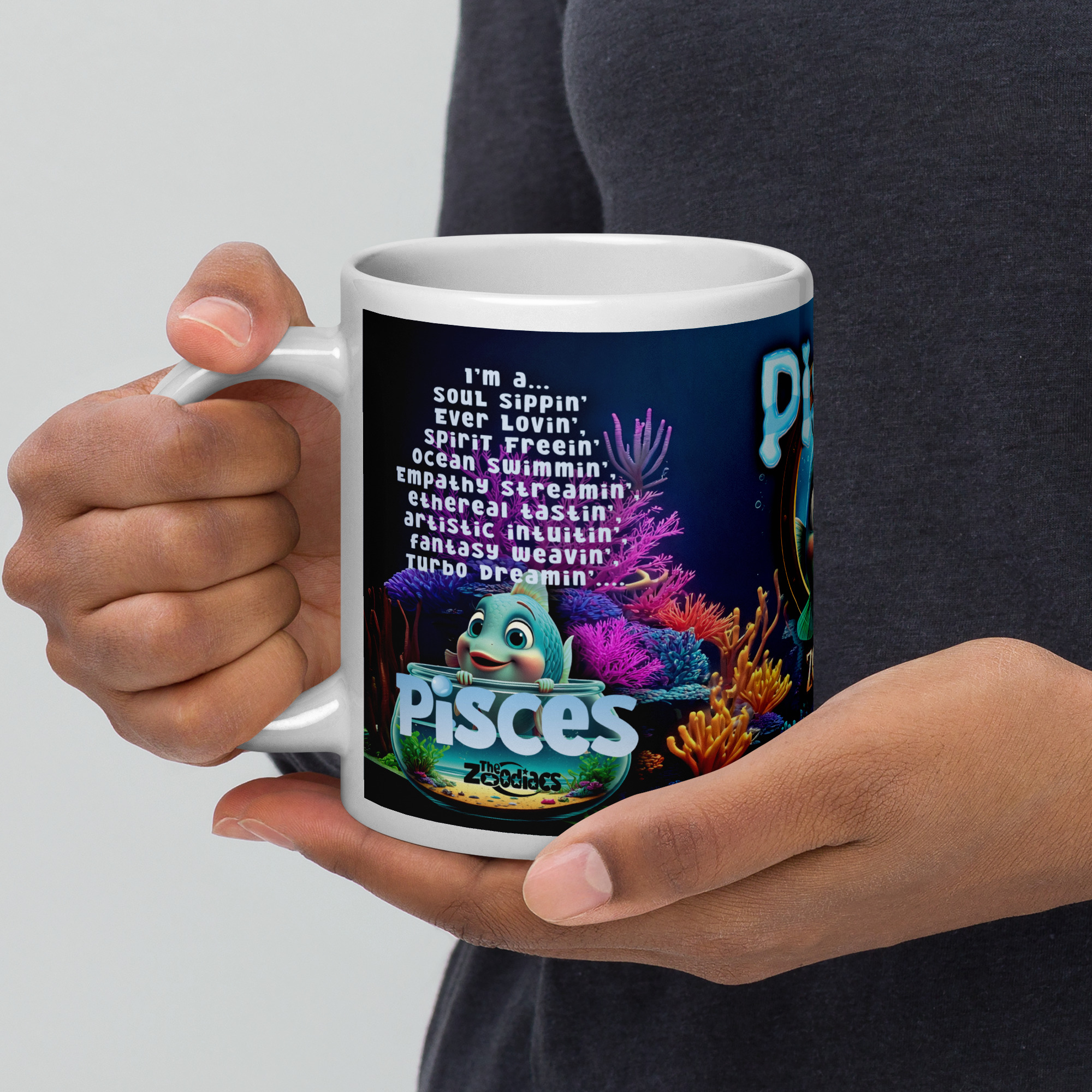 Pisces - Big White Glossy Mug - Image 16