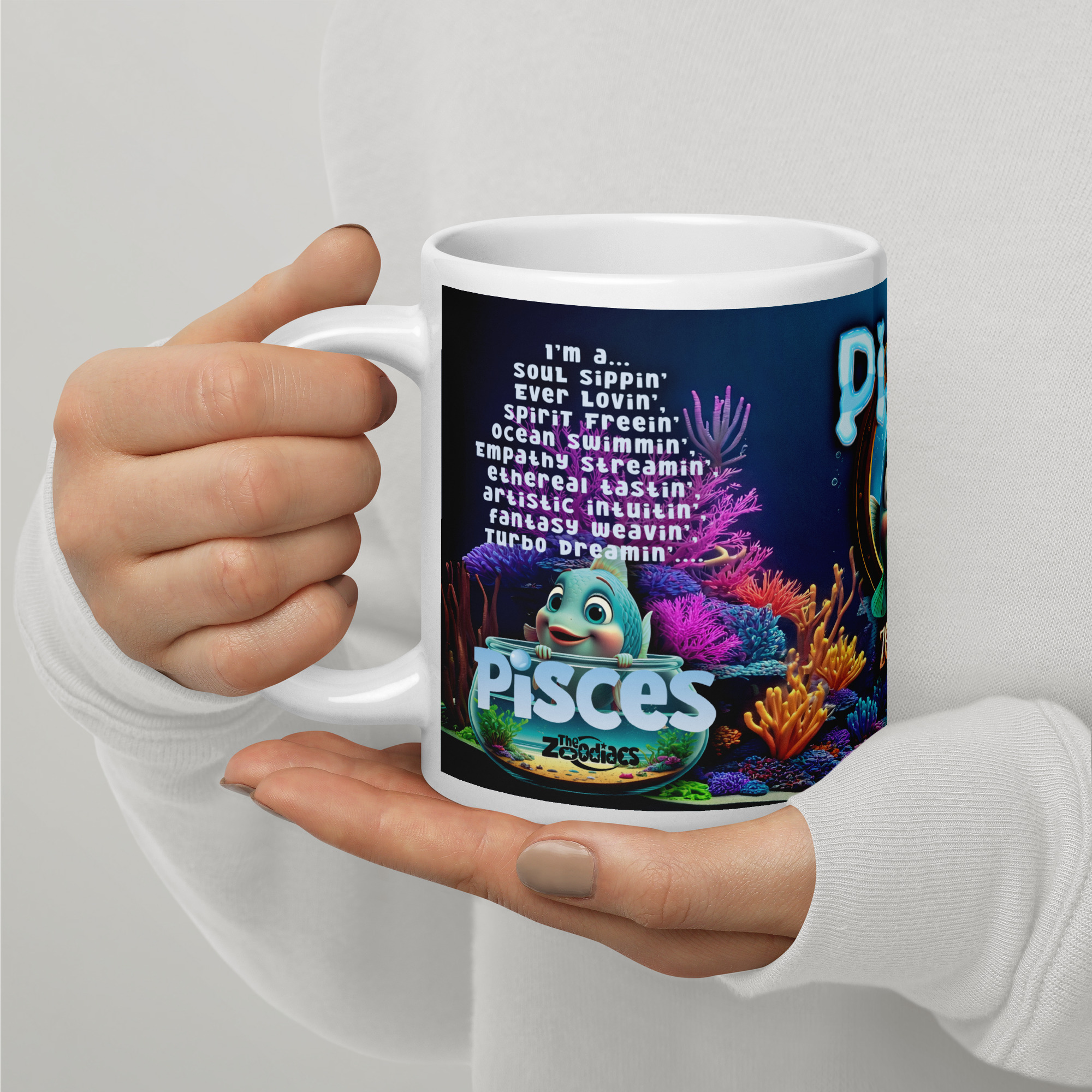 Pisces - Big White Glossy Mug - Image 18