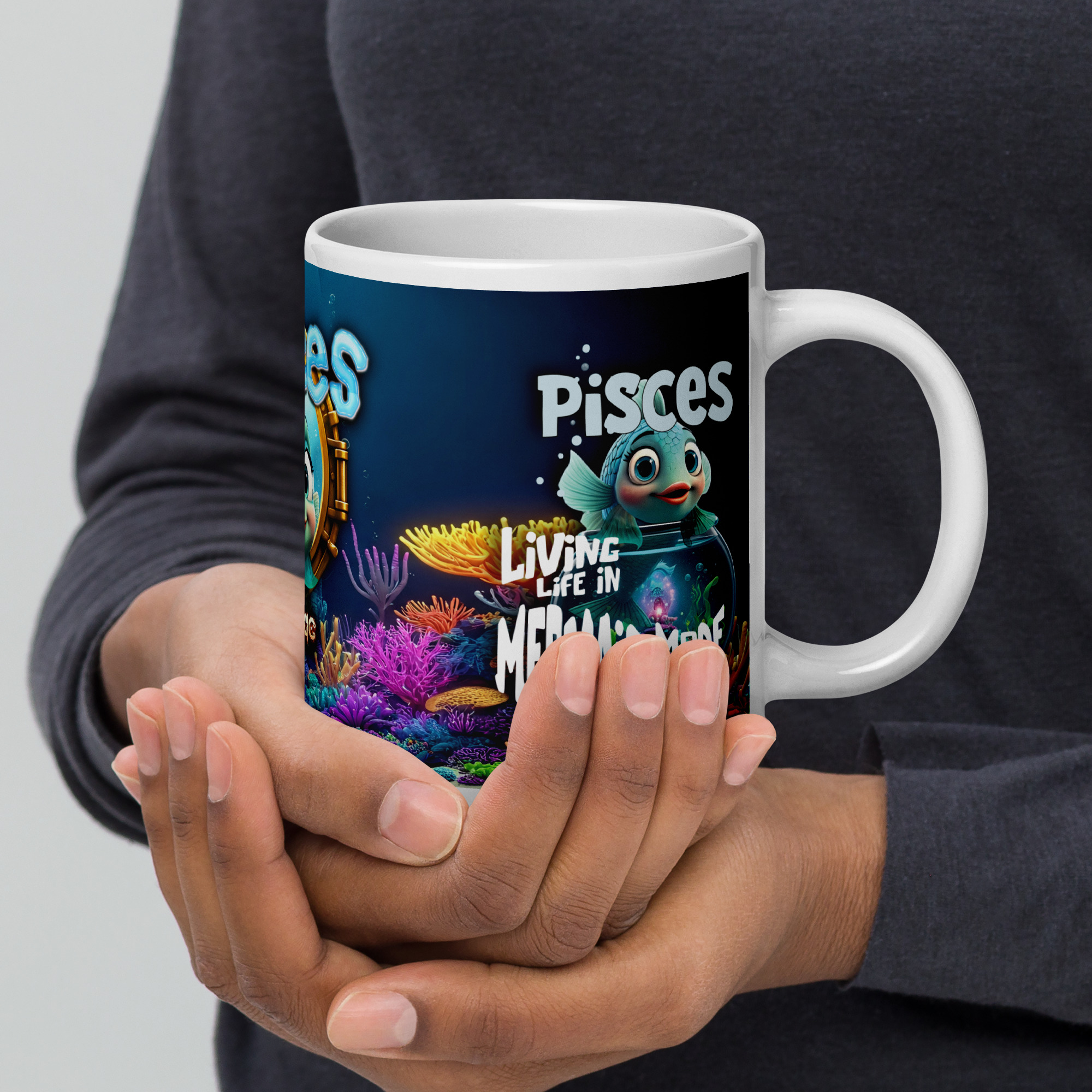 Pisces - Big White Glossy Mug - Image 21
