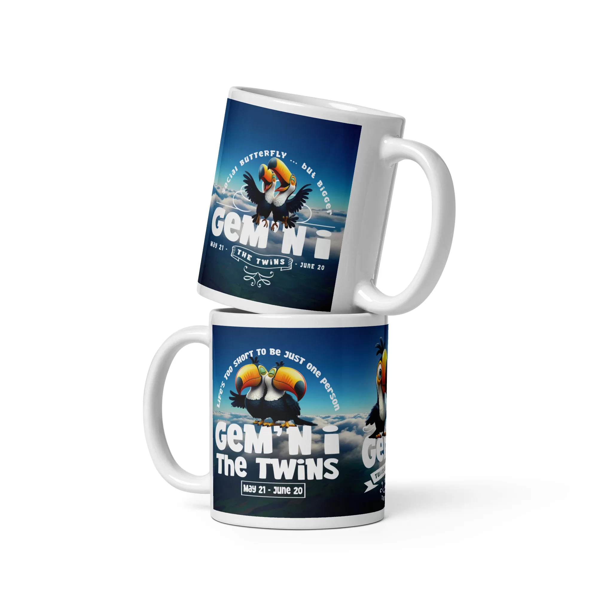 Gemini Big White glossy Mug (Two)