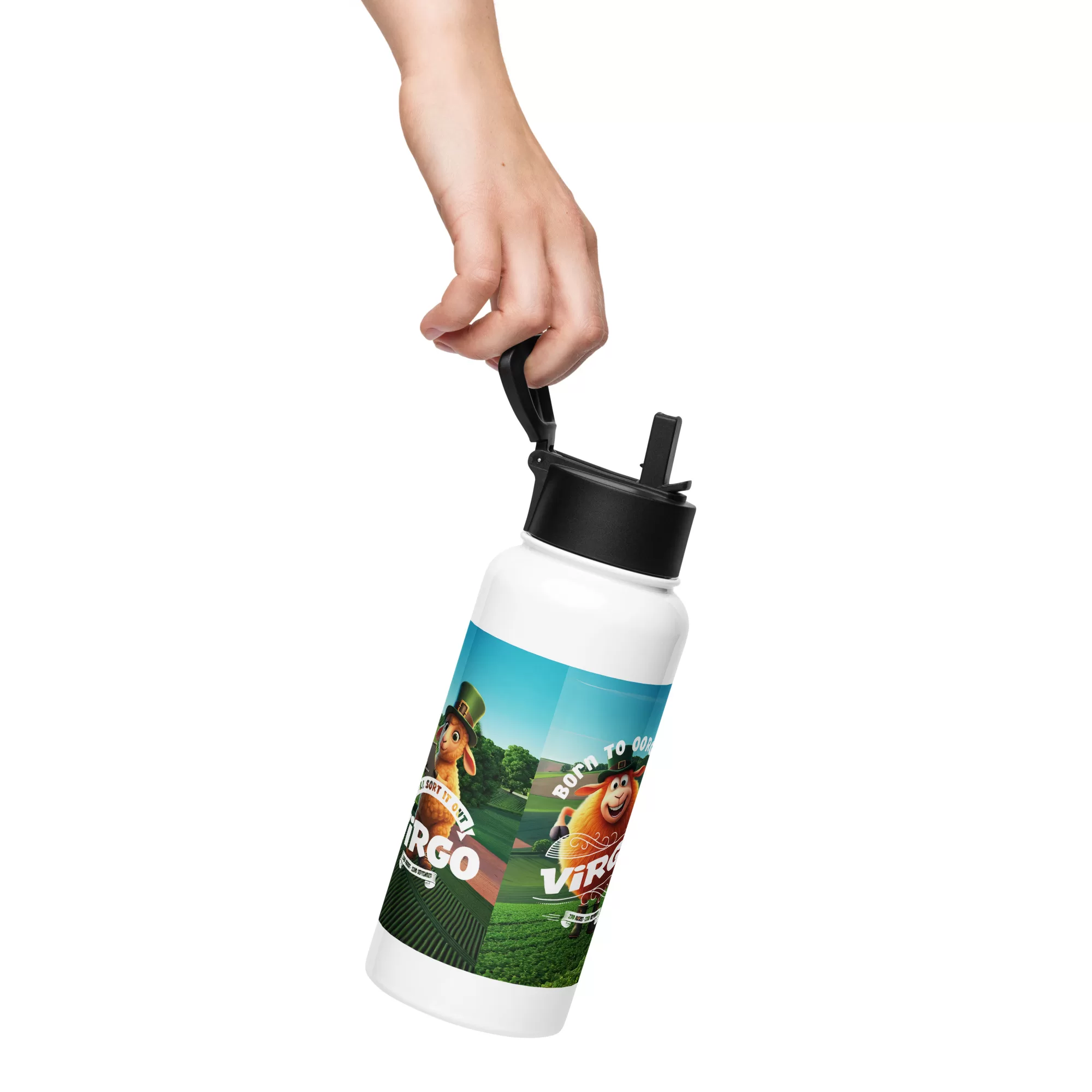 Virgo - Stainless steel water bottle with a straw lid - Image 3