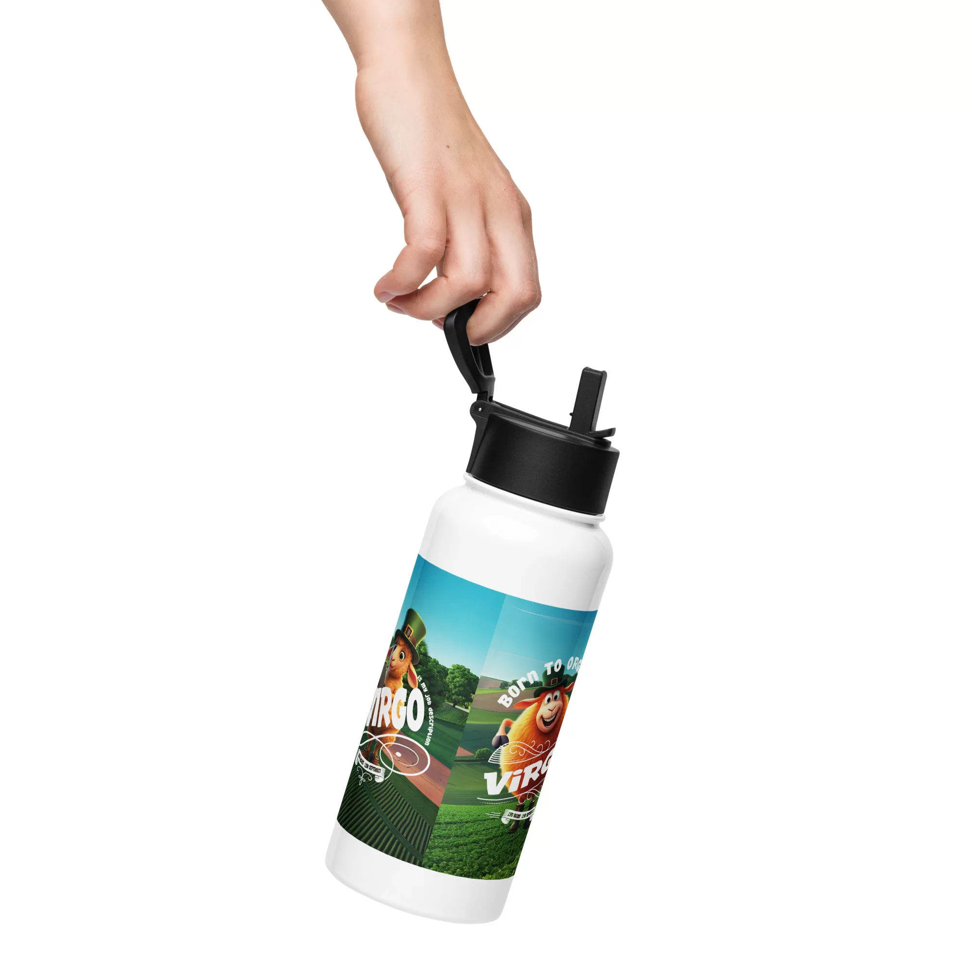 Virgo - Stainless steel water bottle with a straw lid - Image 7