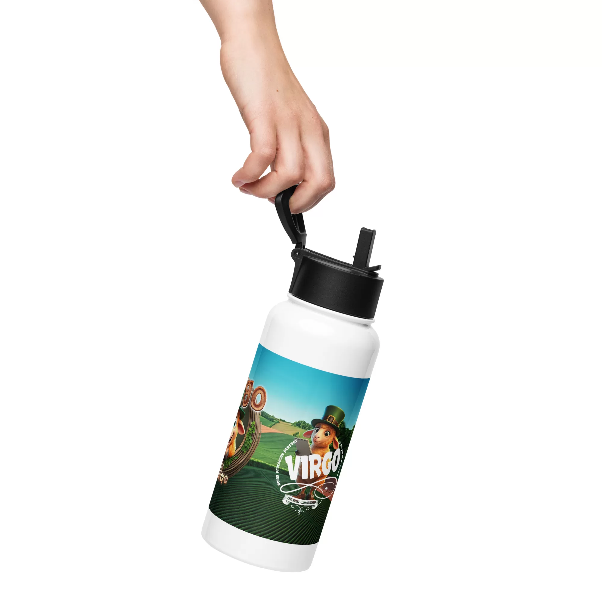 Virgo - Stainless steel water bottle with a straw lid - Image 8