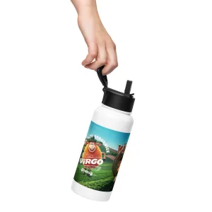 Virgo - Stainless steel water bottle with a straw lid